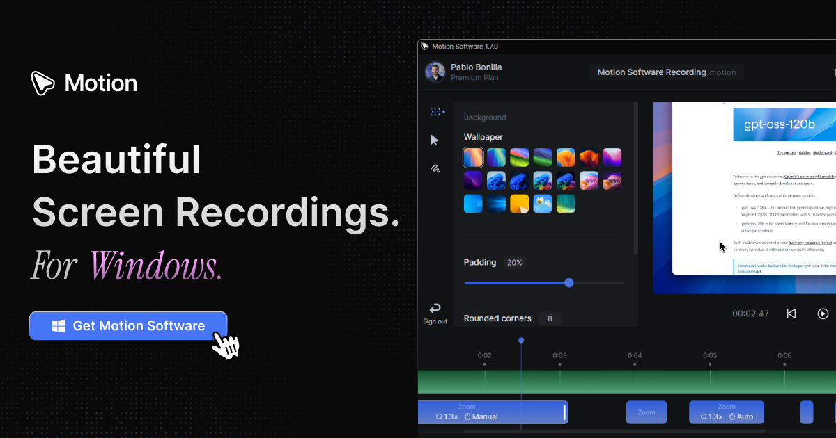 Screenshot of Motion Software